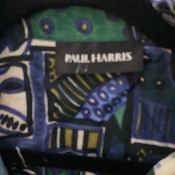 Paul Harris Womens Shirt Size Small 100% Silk Button Down Blouse Retro 90's Look - Picture 2 of 6